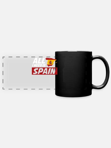 Spanien Urlaub Spanisch - Panorama-Tasse farbig - Schwarz