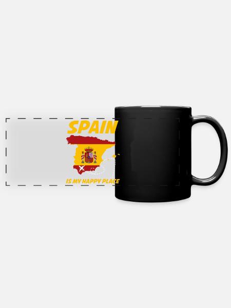 Spanien Urlaub - Panorama-Tasse farbig - Schwarz