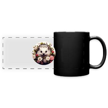Süßer Igel - Panorama-Tasse farbig - Schwarz - Vorne