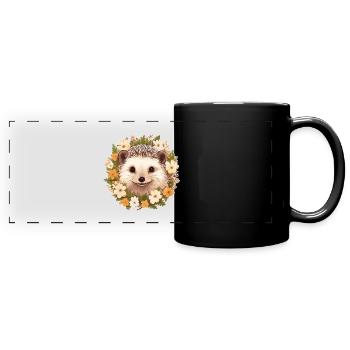 Süßer Igel - Panorama-Tasse farbig - Schwarz - Vorne