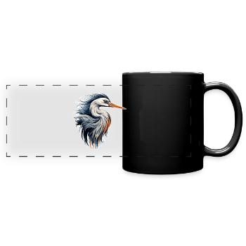 Heron - Full Colour Panoramic Mug - black - Front