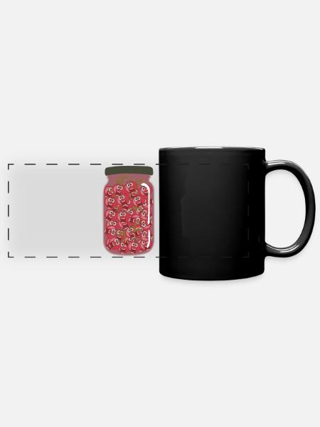 Kirschen Glas Kirsche - Panorama-Tasse farbig - Schwarz