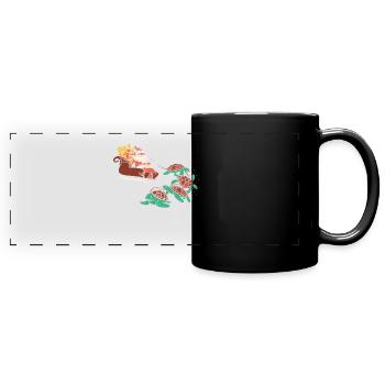Sea Turtle Tortoise Christmas - Panorama-Tasse farbig - Schwarz - Vorne
