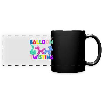 Posez-moi des questions sur le modèle de ballon torsadé - Mug panoramique uni - noir - Devant