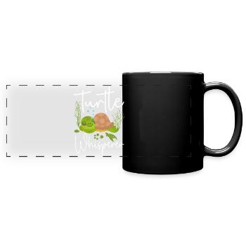 Sea Turtle Tortoise Turtle - Panorama-Tasse farbig - Schwarz - Vorne