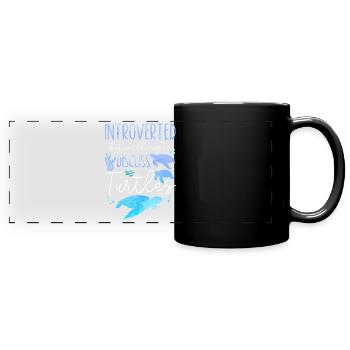 Sea Turtle Tortoise Introverted - Panorama-Tasse farbig - Schwarz - Vorne