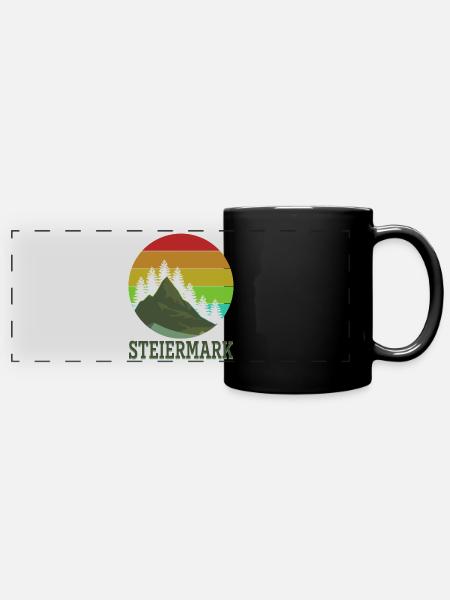 Steiermark Urlaub - Panorama-Tasse farbig - Schwarz