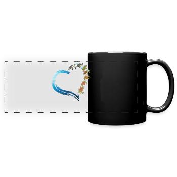 Sea Turtle Tortoise Heart - Panorama-Tasse farbig - Schwarz - Vorne