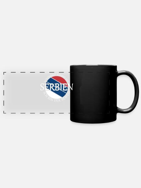 serbische Flagge Serbien Serbe - Panorama-Tasse farbig - Schwarz