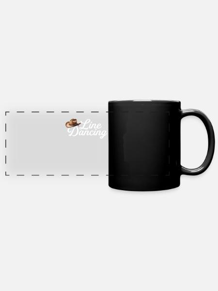 Line dancing - Panorama-Tasse farbig - Schwarz