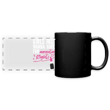 Feminist Lipstick Girls Just Wanna - Panorama-Tasse farbig - Schwarz - Vorne