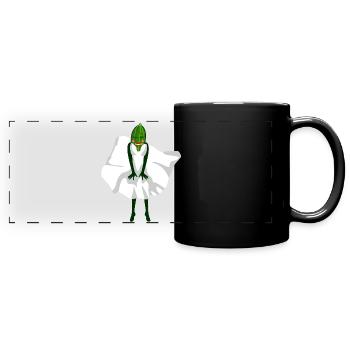 Gurke mit Kleid Gurken - Panorama-Tasse farbig - Schwarz - Vorne