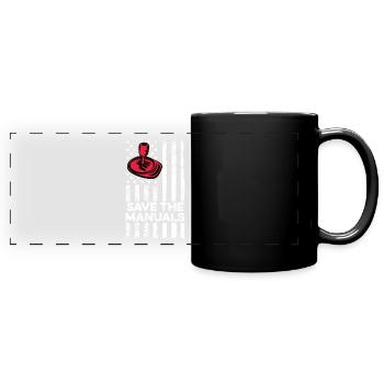 Save The Manuals American Flag 3 Pedals Stick - Full Colour Panoramic Mug - black - Front