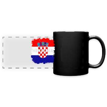 Croatie Croates Origine Lieu de naissance Drapeau - Mug panoramique uni - noir - Devant