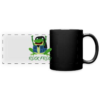 Frosch Rockmusik Frösche - Panorama-Tasse farbig - Schwarz - Vorne
