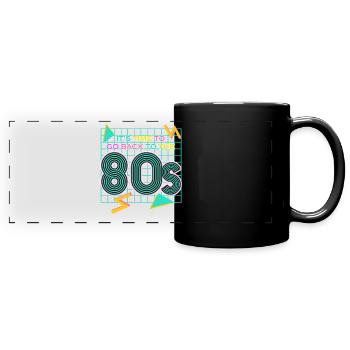 80s Party Nostalgia 80s 1980s Disco - Full Colour Panoramic Mug - black - Front
