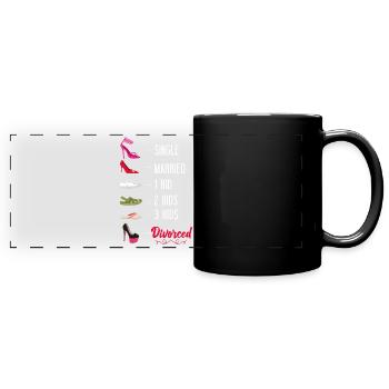 Happy Divorce Party Single Married - Panorama-Tasse farbig - Schwarz - Vorne