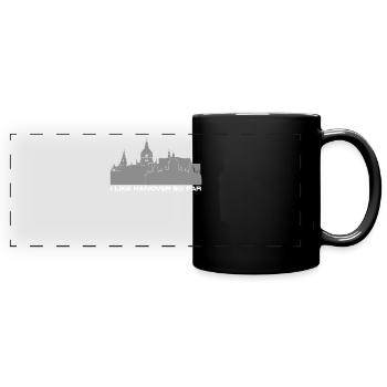 Hannover Souvenir - Panorama-Tasse farbig - Schwarz - Vorne