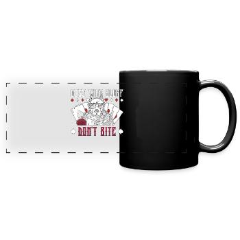 Poker Dice Dogs That Bluff Don't Bite Loves Casino - Full Colour Panoramic Mug - black - Front