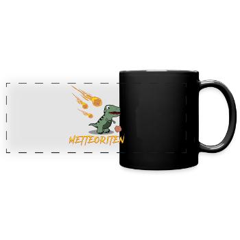 Hackfleisch Dinosaurier Mettbrötchen - Panorama-Tasse farbig - Schwarz - Vorne