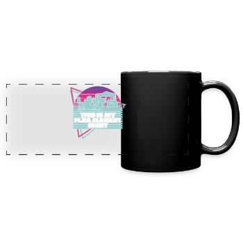 Flohmarkt Flohmärkte Trödelmarkt - Panorama-Tasse farbig - Schwarz - Vorne
