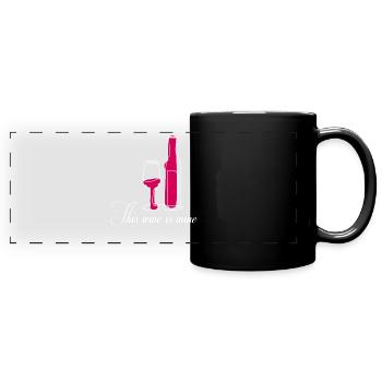 Wine Wine Drinker Party - Full Colour Panoramic Mug - black - Front
