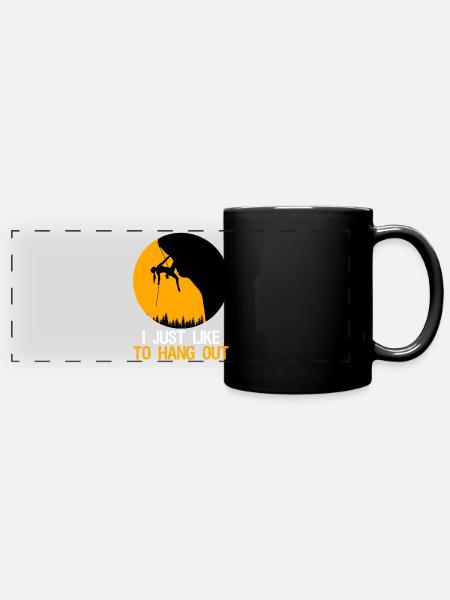 Bergklettern Wanderkletterer - Panorama-Tasse farbig - Schwarz