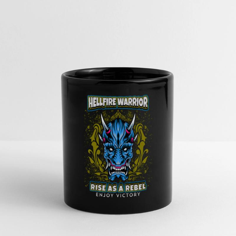 Devil Satan, Hellfire Warrior Saying, Comic Style Full Colour Panoramic Mug