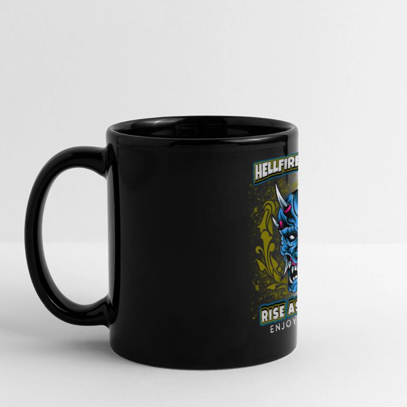 Devil Satan, Hellfire Warrior Saying, Comic Style Full Colour Panoramic Mug