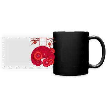 Chinesisches Neues Jahr, Asia China Design - Panorama-Tasse farbig - Schwarz - Vorne