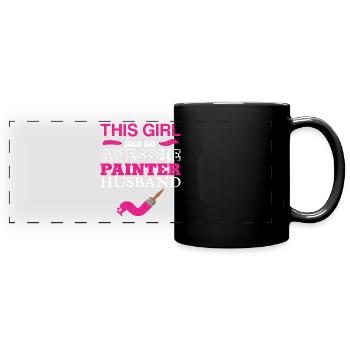 House Painter Decorator Wife This - Full Colour Panoramic Mug - black - Front