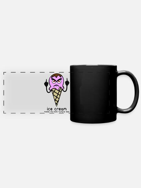 Ice Cream Grumpy Icecream - Panorama-Tasse farbig - Schwarz