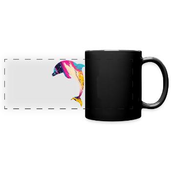 Dolphin - Panorama-Tasse farbig - Schwarz - Vorne