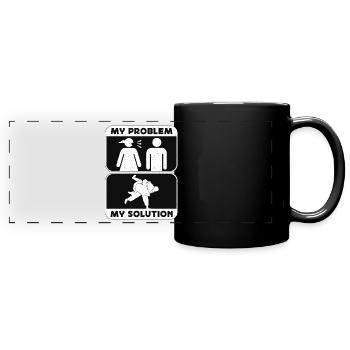 Judo Fighter My Problem My Solution Pictogram Dad - Panorama-Tasse farbig - Schwarz - Vorne