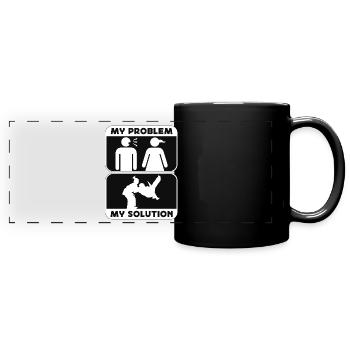Judo Fighter My Problem My Pictogram Mom Judoka - Panorama-Tasse farbig - Schwarz - Vorne