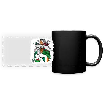 Cymru Halb Irisch Halb Walisisch Mädchen Wales Irland - Panorama-Tasse farbig - Schwarz - Vorne