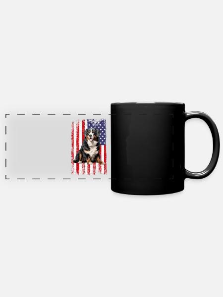bernese mountain dog - Panorama-Tasse farbig - Schwarz