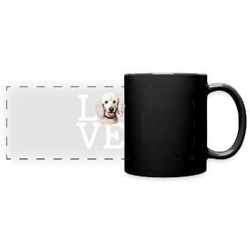 poodle dog - Panorama-Tasse farbig - Schwarz - Vorne