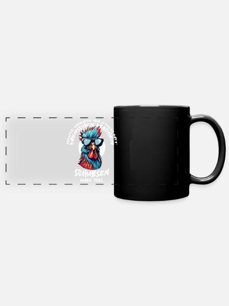 Gerne was mit Menschen machen schubsen wäre toll - Panorama-Tasse farbig - Schwarz