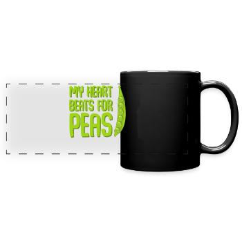 Pea Peas Vegan Vegetarian - Panorama-Tasse farbig - Schwarz - Vorne