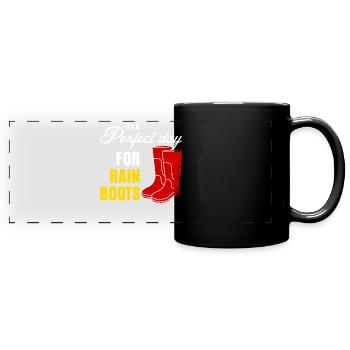 Rain Boots - Full Colour Panoramic Mug - black - Front
