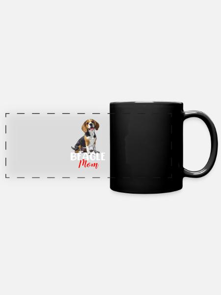 beagle mom beagle - Panorama-Tasse farbig - Schwarz