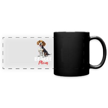 beagle maman beagle - Mug panoramique uni - noir - Devant