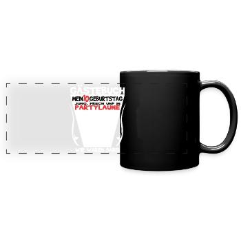 10. Geburtstag Mädchen & Junge Gästebuch - Panorama-Tasse farbig - Schwarz - Vorne