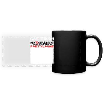 10. Geburtstag Mädchen & Junge Gästebuch - Panorama-Tasse farbig - Schwarz - Vorne