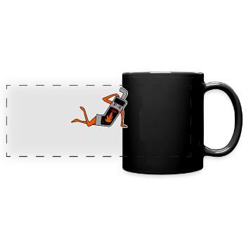 Stove Oven Firewood Joke Fireplace - Full Colour Panoramic Mug - black - Front