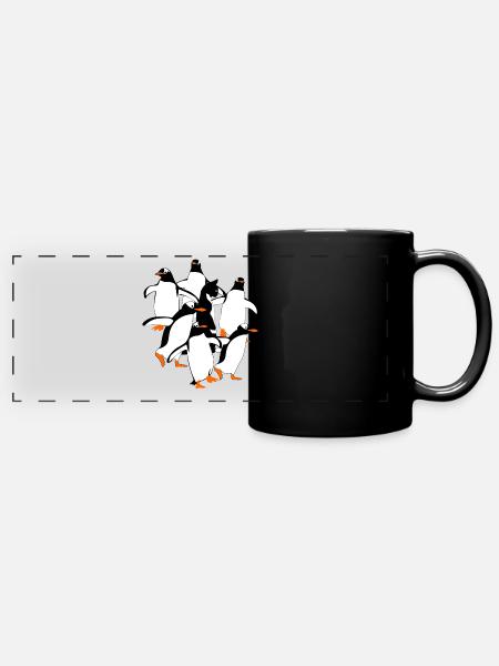 Penguin Penguins - Panorama-Tasse farbig - Schwarz