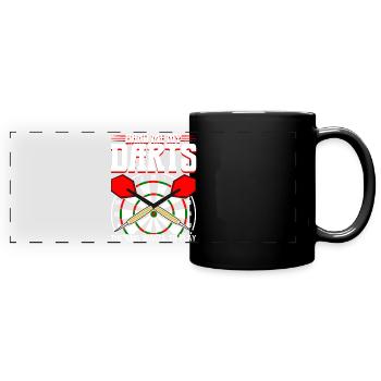 Darts Dartboard Joke Dart Player - Panorama-Tasse farbig - Schwarz - Vorne