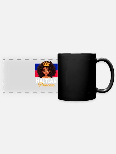 Haitian princess, haiti - Panorama-Tasse farbig - Schwarz