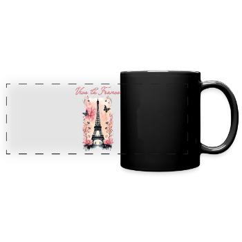 Vive la France-Eiffel Tower-Paris - Full Colour Panoramic Mug - black - Front